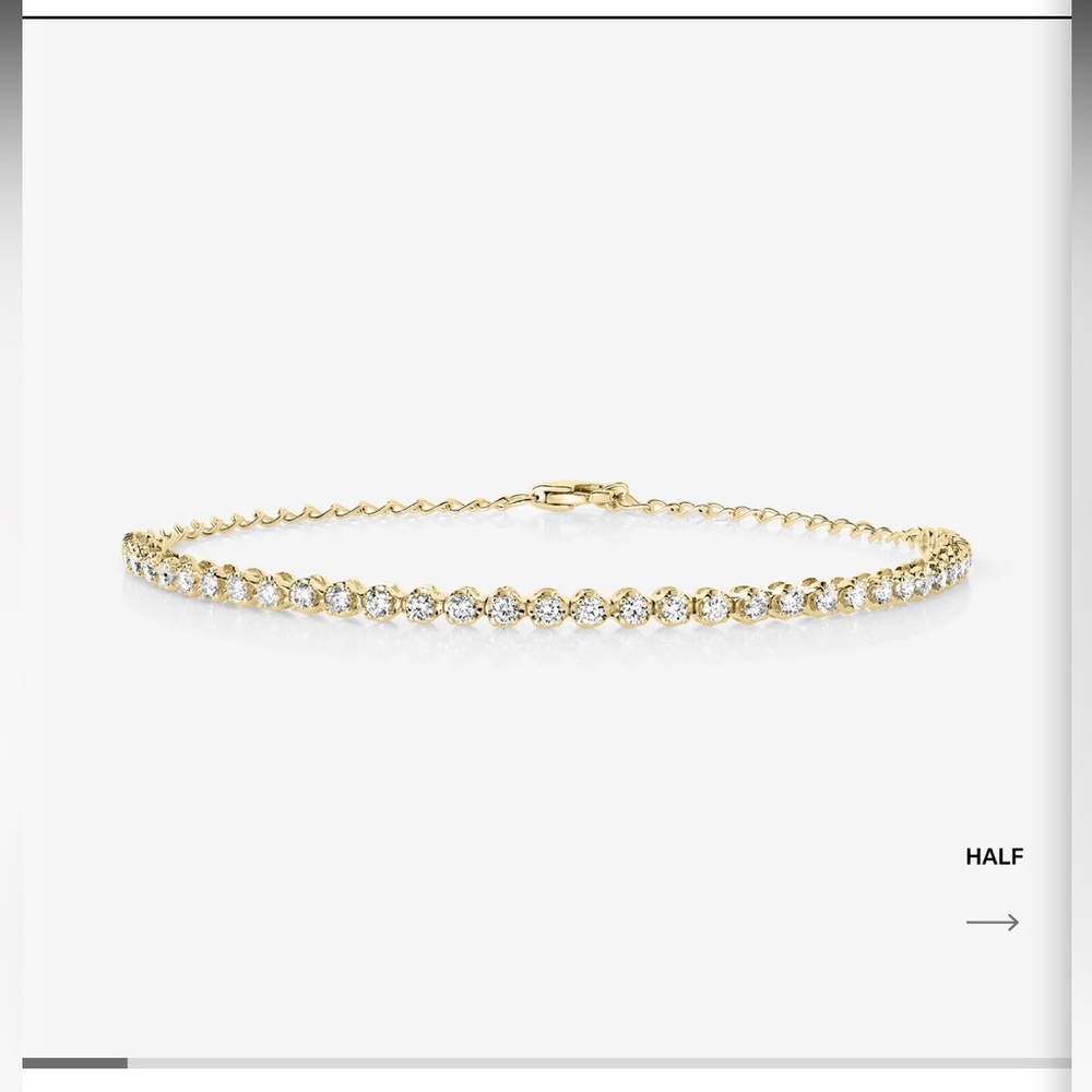 Ring Concierge Mini Diamond Tennis Bracelet 14k Yellow Gold- Half Coverage